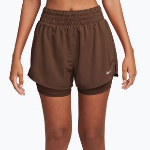 Шорти жіночі Nike One Dri-Fit High-Waisted 3" 2In1 cacao wow/white