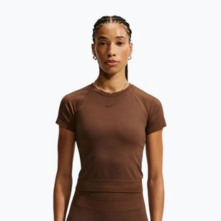 Футболка для тренувань жіноча Nike Pro Seamless Dri-Fit SS cacao wow