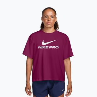 Футболка для тренувань жіноча Nike Pro Dri-Fit Loose true berry/white