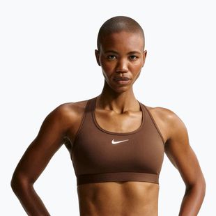 Спортивний бюстгальтер жіночий Nike Swoosh Medium Support cacao wow/white