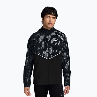 Куртка для бігу чоловіча Nike Miler Repel UV Printed black/black