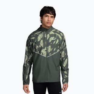 Куртка для бігу чоловіча Nike Miler Repel UV Printed camo green/black