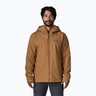 Куртка дощовик чоловіча Patagonia Insulated Boulder Fork Rain deer brown