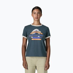 Футболка жіноча Patagonia Great Waves Ringer Tee summit blue
