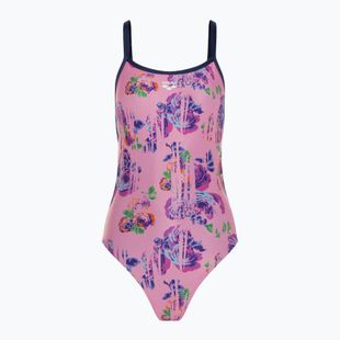 Купальник суцільний жіночий arena Rose Texture Swimsuit Xcross Back multi pink/navy