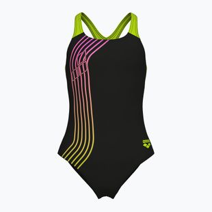 Купальник суцільний дитячий arena Sound Track Swim Pro Back black/artic lime