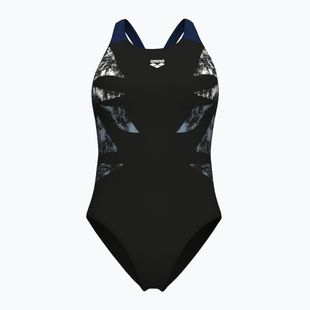 Купальник суцільний жіночі arena Graphic V Back black/navy