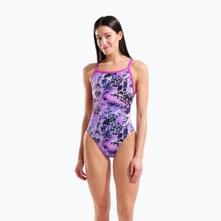 Купальник суцільний жіночий arena Earth View Xcriss Cross pink multi/very fuchsia