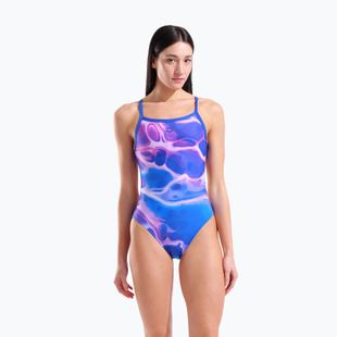 Купальник суцільний жіночий arena Earth Challange Back neon blue multi/neon blue/neon blue