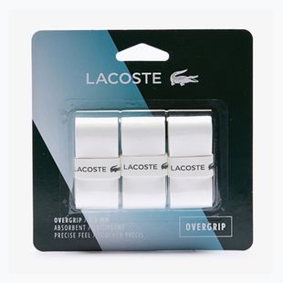 Обгортки для тенісних ракеток Lacoste Absorbent Overgrip 3 шт білі.