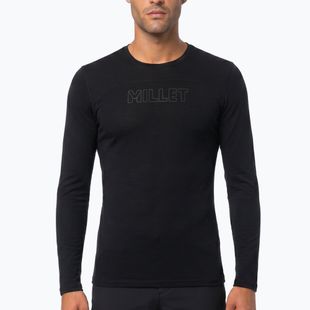 Лонгслів трекінговий чоловічий Millet Ubic Wool LS Pullover black
