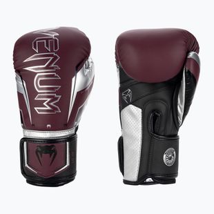 Рукавиці боксерські Venum Elite Evo burgundy/silver