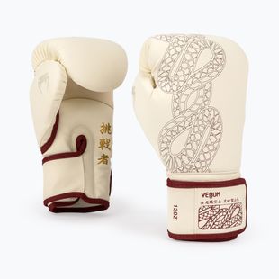 Рукавиці боксерські Venum Serpenti Boxing burgundy/ivory