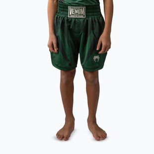 Шорти для тренувань дитячі Venum Attack Kids Boxing forest green/off white