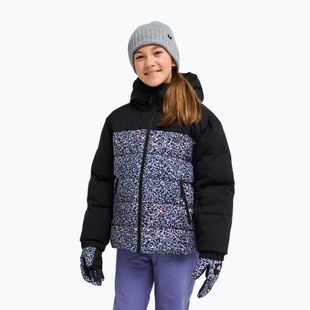 Куртка для сноуборда дитяча ROXY Snowyhill Printed Puffy true black wildin out rg