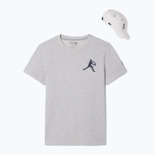 Чоловіча тенісна сорочка Lacoste TH1044 сріблястий фарфор / темно-синій