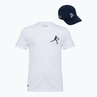Чоловіча тенісна сорочка Lacoste TH1044 біла / темно-синя