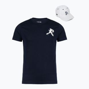 Футболка чоловіча + Кепка Lacoste TH1044 navy blue/white