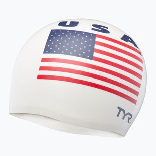 Шапочка для плавання TYR USA Silicone white