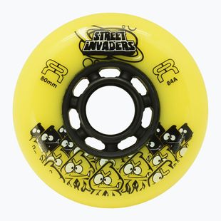 Колеса для роликів FR Skates Street Invaders Wheels 80mm/84A X4 yellow/black
