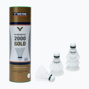 Волани для бадмінтону VICTOR Nylon Shuttle 2000 6 шт. білі 100919