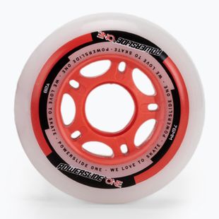 Колеса для роликових ковзанів з підшипниками Powerslide PS One Spacer/Bearings 76mm/82A 8 шт. білі 905310