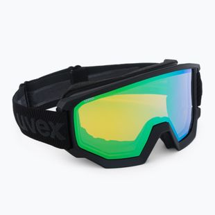 Маска лижна UVEX Athletic FM black mat/mirror green lasergold lite55/0/520/2330