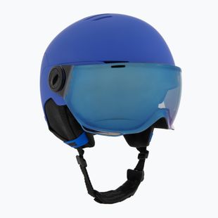 Шолом гірськолижний дитячий UVEX Rocket Visor Jr blue matt/mirror blue/smoke