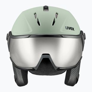 Шолом гірськолижний UVEX Instinct Visor oxid green matt/mirror silver/smoke