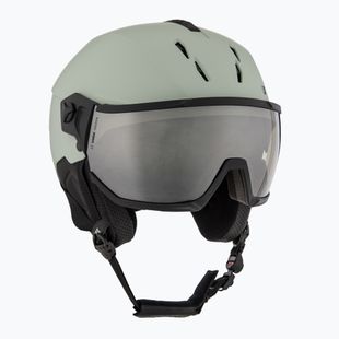 Шолом гірськолижний UVEX Instinct Visor oxid green matt/mirror silver/smoke