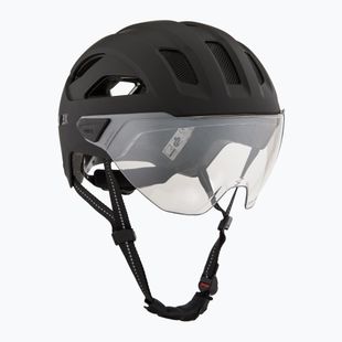 Шолом велосипедний UVEX Stride Visor black matt/litemirror silver