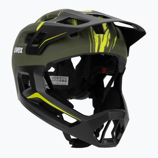 Шолом велосипедний дитячий UVEX React Fullface Jr dark olive matt