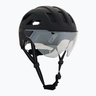 Шолом велосипедний UVEX Stride Visor black matt/lite mirror silver