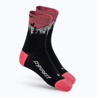 Гірськолижні шкарпетки DYNAFIT Traverse Mid black out ultra coral/6a10
