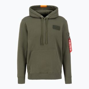 Кофта чоловіча Alpha Industries Red Stripe Hoodie dark green