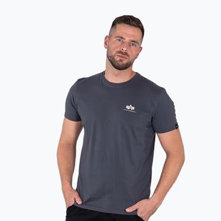 Чоловіча футболка Alpha Industries Basic Small Logo сіро-чорна