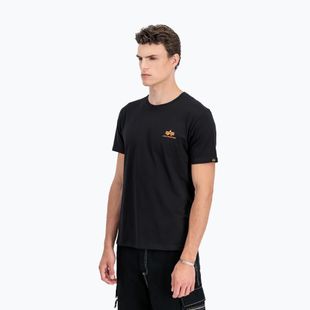 Футболка чоловіча Alpha Industries Basic Small Logo black/neon orange