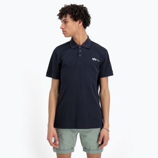 Чоловіча футболка Alpha Industries Basic Polo Small Logo репліка синя
