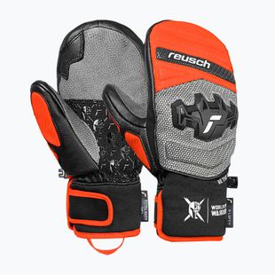 Рукавички лижні дитячі Reusch Worldcup Warrior GS Mitten black/silver/fluo red