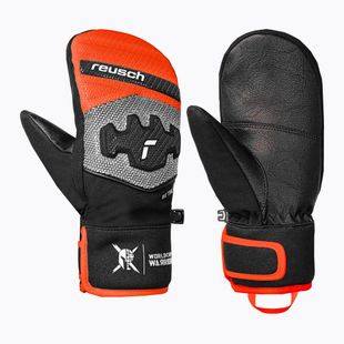 Рукавиці гірськолижні дитячі Reusch Worldcup Warrior Prime R-Tex XT Mitten black/silver/fluo red
