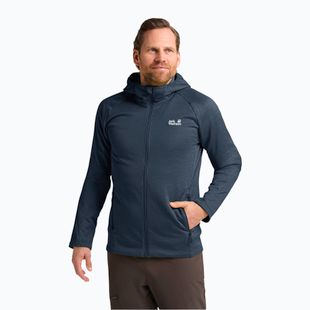 Кофта трекінгова чоловіча Jack Wolfskin Peak District Hooded Full Zip midnight sky