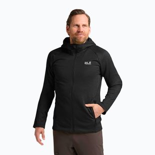 Кофта трекінгова чоловіча Jack Wolfskin Peak District Hooded Full Zip black