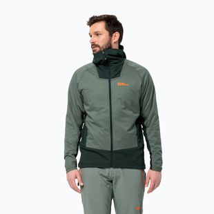Чоловіча дощова куртка Jack Wolfskin Alpspitze Ins Hybrid hedge зеленого кольору
