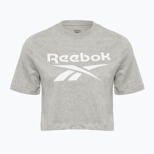 Футболка жіноча Reebok Identity Big Logo Crop Tee medium grey heather