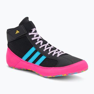 Кросівки боксерські adidas HVC core black/signal cyan/yellow