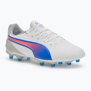 Кросівки футбольні PUMA King Match FG/AG puma white/bluemazing/flat light grey/sunset glow