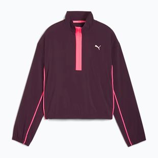Куртка для бігу жіноча PUMA Run For Her Fashion Woven 1/2 ZIP midnight plum/ sunset glow