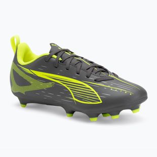 Кросівки футбольні дитячі PUMA Ultra 5 Play FG/AG Jr matte aged silver/yellow alert/puma aged silver