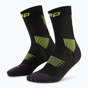 Шкарпетки компресійні жіночі CEP Run Mid Cut 5.0 black/lime