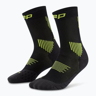 Шкарпетки компресійні чоловічі CEP Run Mid Cut 5.0 black/lime